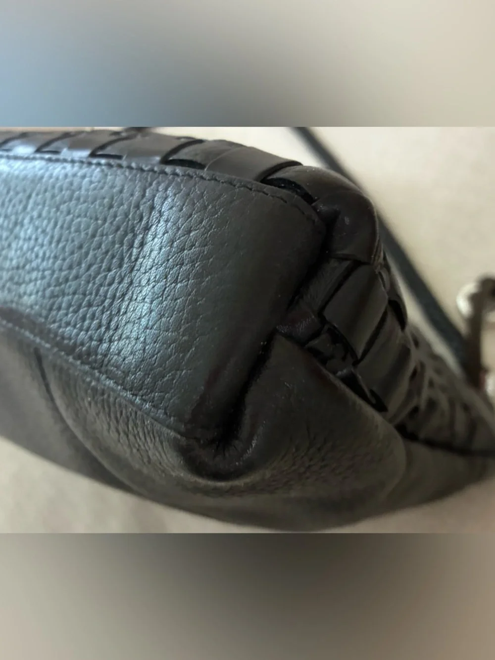 Brighton EUC Black Braided Leather Shoulder Bag with Detachable Strap - Picture 6 of 16